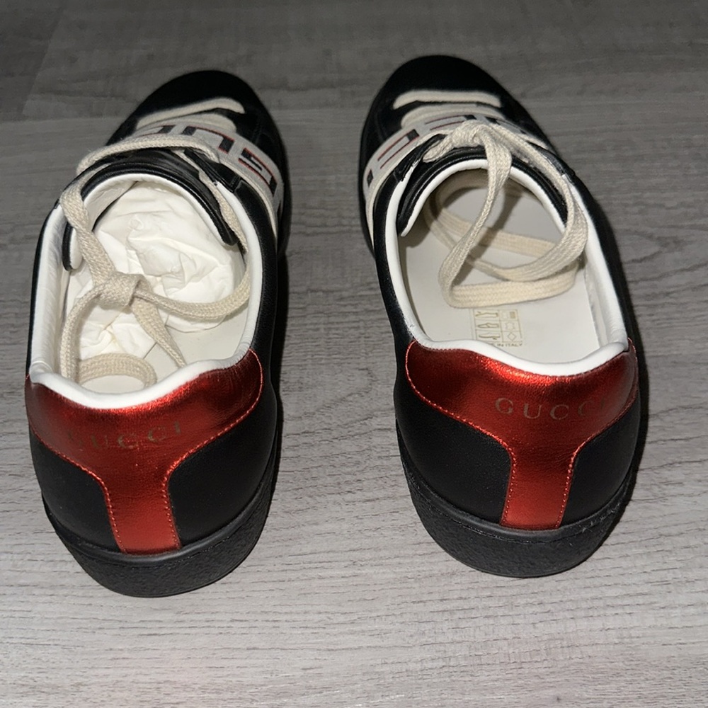 Men GUCCI Ace Stripe Leather Sneakers - Picture 4 of 5